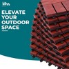 Bliss Outdoors Hardwood 12-Slat Interlocking Wood Deck Tiles, Red, Set of 10 - 2 of 4