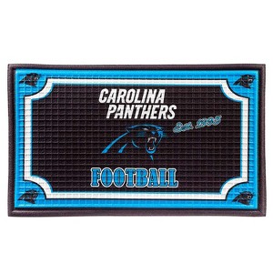 Evergreen NFL Carolina Panthers Embossed Indoor Outdoor Safe Mat - 30" Wx18" H Durable Non Slip Floormat Multicolored - 1 of 4