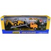 Peterbilt 335 Roll-Off Flatbed Truck and New Holland B110C Backhoe Loader with Street Signs Diecast Models by New Ray - 3 of 4