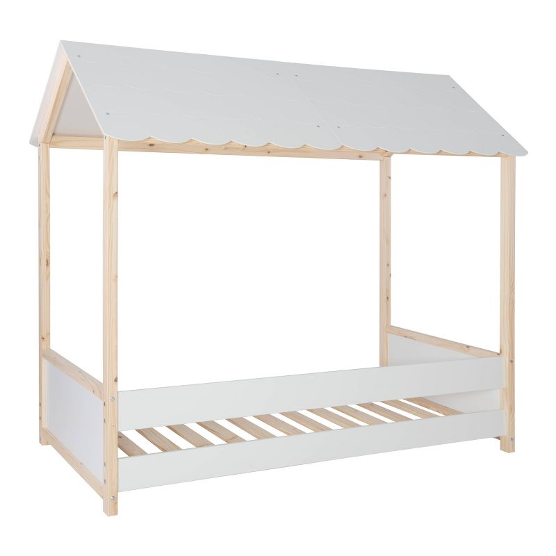 Melbourne Modern White and Natural Solid Wood Finish Kids&#39; Playhouse Bed - Powell, 1 of 16