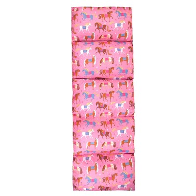 Pink Horses Microfiber Kids Pillow Lounger
