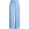 Lands' End Women's High Rise Pull On Drawstring Linen Wide Leg Crop Pants - 3 of 4