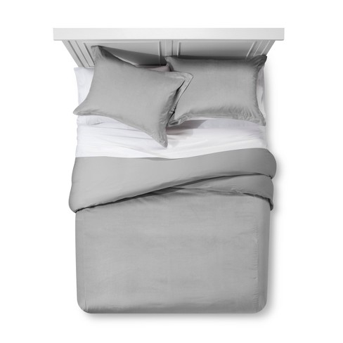 Gray Velvet Duvet Cover Set King Fieldcrest Target