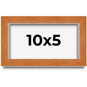 PosterPalooza | Panoramic Modernist Brown Picture Frame - UV Acrylic, Foam Board Backing, Hanging Hardware - 1 of 4