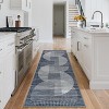 Modern Geometric Washable Area Rug, Blue, Low Pile, Non-Slip, Stain-Resistant Accent Carpet for Bedroom or Dining Room - 2 of 4