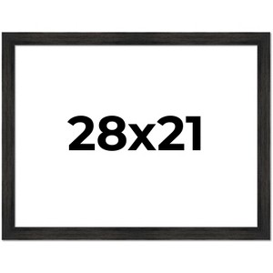 PosterPalooza | 28x21 Wide Barnwood Picture Frame, UV Acrylic, 6 Finishes - Grey, Brown, White, and Black - 1 of 4