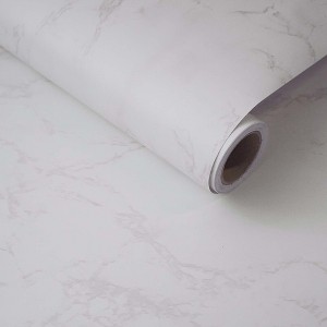 Textured White Peel and Stick Wallpaper Roll Self-Adhesive Matte Marble Contact Paper Wrap Vinyl (Cover 36 sq. ft.) - 1 of 4
