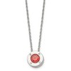 Chisel Stainless Steel Polished Cubic Zirconia July Birthstone Circle Pendant on a 20" Multi-Link Chain Necklace - 2 of 4