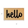 HomeRoots 24" X 36" Natural And Black Bold Hello Outdoor Coir Door Mat - 3 of 4