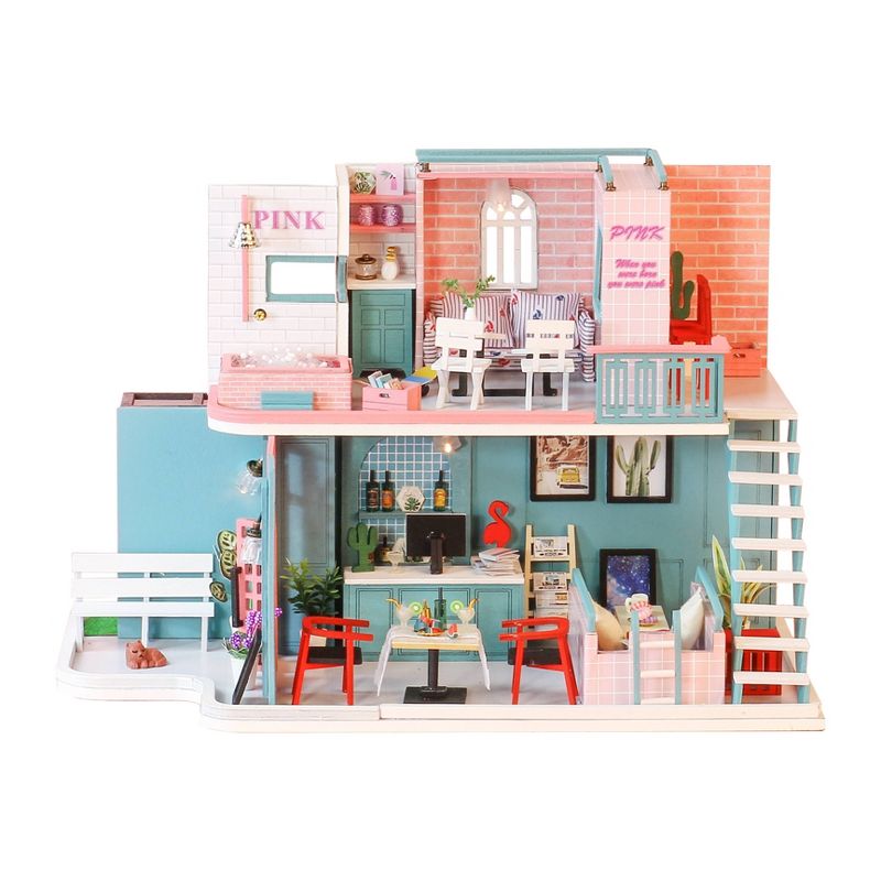 Hands Craft DIY Miniature House Kit Pink Cafe, 1 of 8