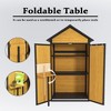 Outdoor Storage Cabinet Weatherproof Wood Storage Shed with Waterproof Roof Removable Shelves Foldable Table Hooks 69 Inches Garden Tool Shed - 3 of 4