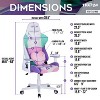 NicBex Kawaii PC Gaming Chairs with Adjustable Height,Head&Heart Lumbar Pillow,360° Swivel Chair for Home&Office,250lbs Max,Pink/Green/Purple/White - 3 of 4