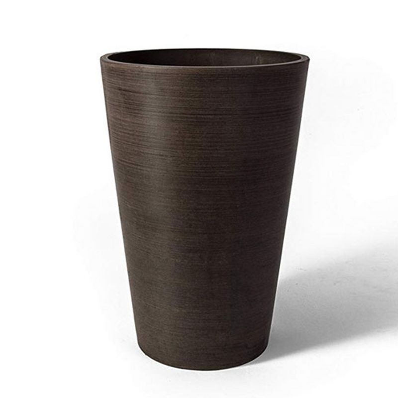 Algreen 16130 Valencia 12 x 18 Inch Round Taper Recycled Planter Pot, Chocolate, 1 of 8