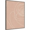 22" x 30" Blush Flowers III by Sarah Leonard Framed Canvas Wall Art Gray Wash - Amanti Art: Modern Botanical Decor - 2 of 4