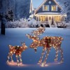Slickblue 2pcs Lighted Christmas Moose Family, 4ft Outdoor Gold/Brown Reindeer Decorations with 200 LED Lights - 3 of 4