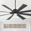 70" Possini Euro Design Defender Modern Indoor Outdoor Ceiling Fan with Dimmable LED Light Remote Control Matte Black Damp Rated for Patio Exterior - 2 of 4