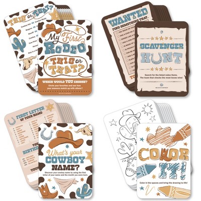 Big Dot of Happiness My First Rodeo - 4 Little Cowboy 1st Birthday Party Games - 10 Cards Each - Gamerific Bundle