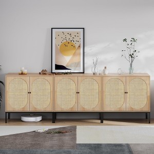Brafabhome Boho Sideboard Storage Cabinet with Rattan Doors, Modern Buffet Cabinet with Storage Shelf for Living Room, Dining Room, Entryway, Bedroom - 1 of 4