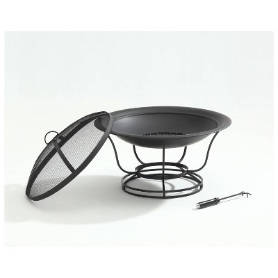 Buckner Black Steel Free-Standing Outdoor Fire Pit
