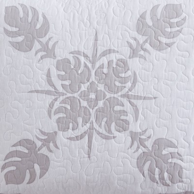 King Gray Cotton Embroidered Pillow Sham