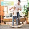 Costway Wooden Wobble Balance Board Kids Adult 35''  Rocker Board Toy Support 660LBS - 3 of 4