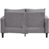 TiramisuBest 57 " Loveseat Sofa, Wood 2 Seat Sofa, Comfy , Small Space Saving Modern Upholstered Sofa, Living Room Bedroom Apartment, Light gray - 4 of 4