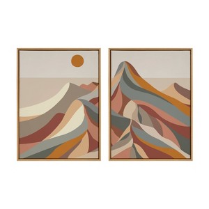 Kate & Laurel All Things Decor (Set of 2) 28"x38" Sylvie Mid-Century Mountains Canvas Wall Arts by Rachel Lee of My Dream Wall Natural - 1 of 4