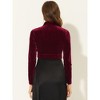 INSPIRE CHIC Women's Long Sleeve Cocktail Party Open Front Cropped Velvet Bolero Shrugs - 4 of 4