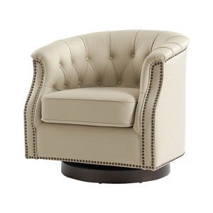Perry Chesterfield Rocker and Swivel Genuine Leather Chair|HULALA HOME - 1 of 4
