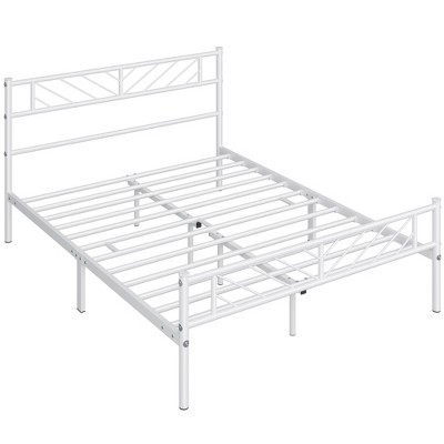 Yaheetech Metal Platform Bed with Arrow Design Headboard and Footboard
