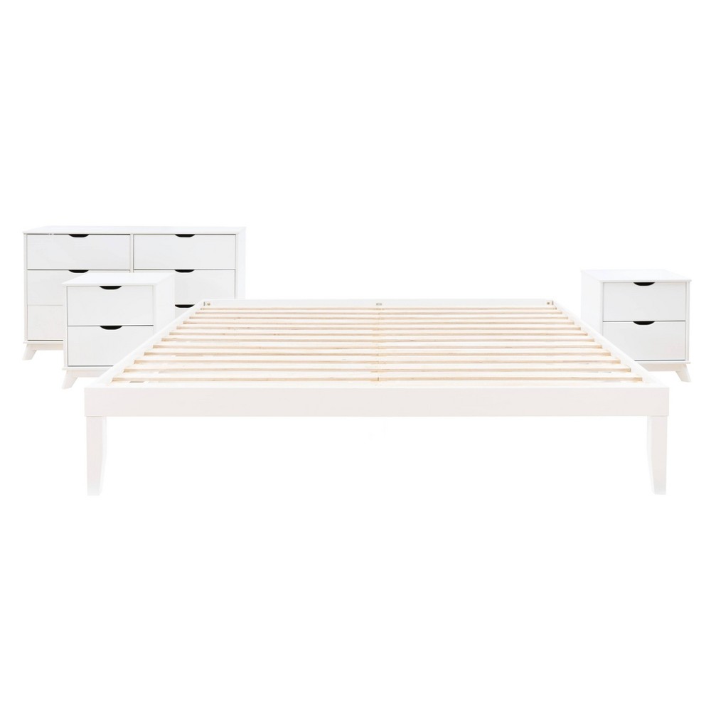 Photos - Bedroom Set Powell Pensy King Platform Bed Dresser and 2 Nightstands White