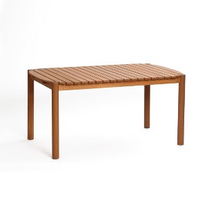 LuxenHome Natural Solid Wood 6-Person 59-Inch Long Rectangle Outdoor Dining Table Brown - 1 of 4