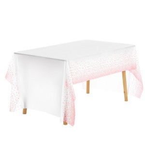 Unique Bargains Disposable Plastic Rectangle Printed Gold Domes Dining Parties Table Covers 6 Pcs - 1 of 4