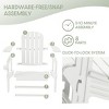 WestinTrends Azura Tool-Free Assembly Outdoor Patio HDPE Plastic Adirondack Chair with Cup Holder (Set of 2), White - 4 of 4