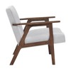 Fabric Upholstery Solid Rubberwood Contemporary Wood-Arm Accent Chair with Dacron Foam Seat, Attached Cushions and Natural Finish Frame - 3 of 4