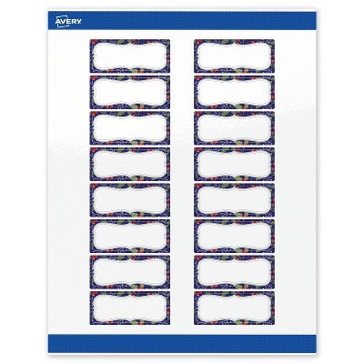 Avery Labels, 1" x 2-5/8", Silver-Navy, Glossy, 160ct