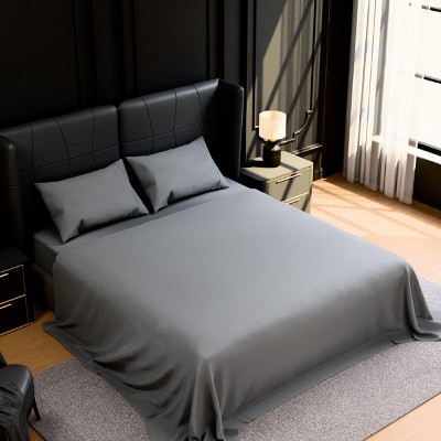 INFURNIC Bedding Sets King Premium Brushed Microfiber Bed Sheets Soft Fade and Shrinkage Resistant 4 Piece Set, Grey, 12.00"*10.00"*4.00"