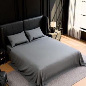 INFURNIC Bedding Sets King Premium Brushed Microfiber Bed Sheets Soft Fade and Shrinkage Resistant 4 Piece Set, Grey, 12.00"*10.00"*4.00" - 1 of 4