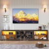 Farmhouse TV Stand with LED Light for 90 inch TV, Media Entertainment Center Console with Adujstable Shelf, Television Stands for Living Room - 2 of 4