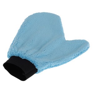 Unique Bargains Car Wash Towel Coral Fleece for Car Cleaning Wiping 9.84"x7.87"x0.39" Sky Blue - 1 of 4