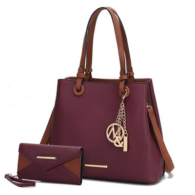 MKF Collection Kearny Vegan Leather Women’s Tote Bag with Wallet by Mia K- 2 pieces