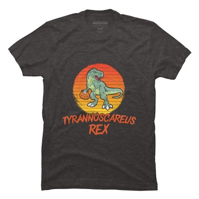 Men's Design By Humans Tyrannoscareus Rex Funny Dinosaur Halloween Costume By rawresh6 T-Shirt