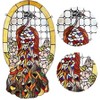 Fine Art Lighting Peacock and Flowers Stained Glass Window Panel, Multi Colors - 4 of 4