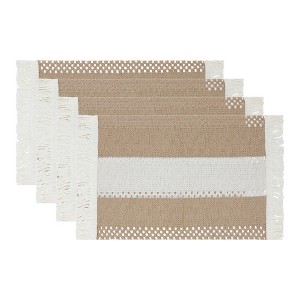 REGALWOVEN Cotton Linen Washable Indoor Outdoor Placemats 20" x 12" 4 Pcs - 1 of 4