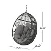 GDFStudio Yosiyah Outdoor Wicker Hanging Basket Chair with Cushions (NO STAND) - 3 of 4