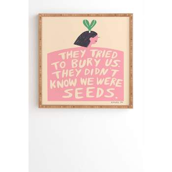 Rachel Jo Women's March Poster 2021 Bamboo Framed Wall Canvas Pink - Deny Designs