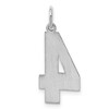 Black Bow Jewelry Sterling Silver, Jersey Collection, Large Number 4 Pendant - 3 of 4