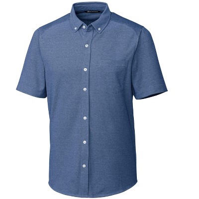 Cutter & Buck Men's Reach Oxford Button Front Short-Sleeve Shirt