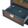 Sapphtopaz Natural Dresser for Bedroom Rattan Drawers Wooden Closet Organizers with Gold Handles Chest of Drawers for Bedroom, Living Room - 3 of 4