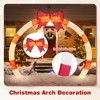 Tangkula 10.4 FT Christmas Archway Pre-lit Festive Arch with Large Bow & Warm White LED Lights Widened Bases Zip Ties & Ground Stakes Included - 2 of 4